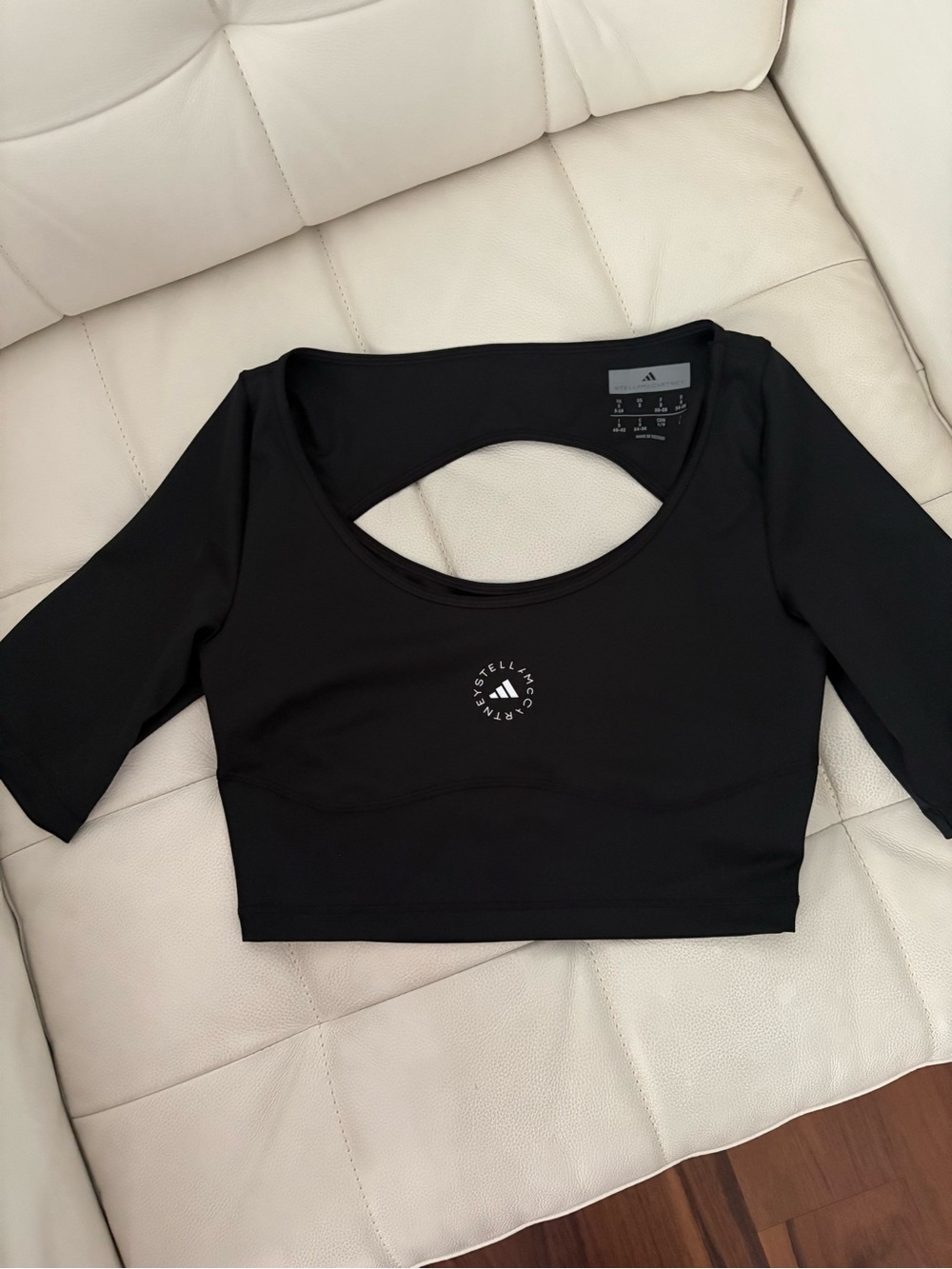 Adidas by Stella McCartney Black Scoop-Back Crop Top